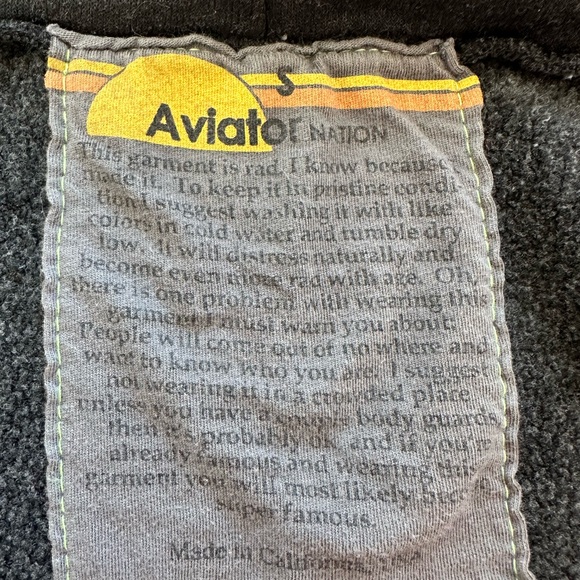 Aviator Nation bolt oversized full zip hoodie size M. Black - Picture 5 of 11